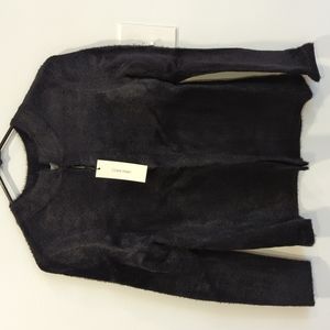 Calvin Klein eyelash cardigan with top clip, size XS